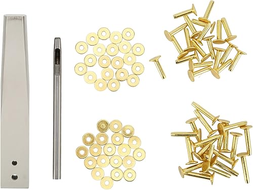 Miniatura 18 de QANYEGN 40 remaches de cobre y arandelas de rebabas, kit de remaches de cobre, remaches de cuero, herramienta de ajuste de instalación