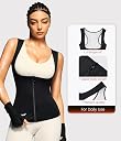 Junlan Sauna Suit for Women Waist Trainer Vest for Women Sweat Tank Top Shaper for Women with Zipper gallery image