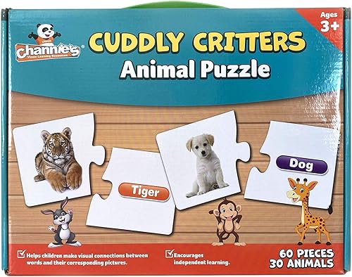 Channie's Cuddly Critters Animal Puzzle Divertido y educativo juego preescolar para niños de 4 a 8 años, juguete para niños con tema de granja y