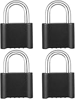 Vista 1 de DELSWIN Candado de combinación de alta resistencia – Cerradura de combinación de 4 dígitos con grillete de acero endurecido, cerradura combinada