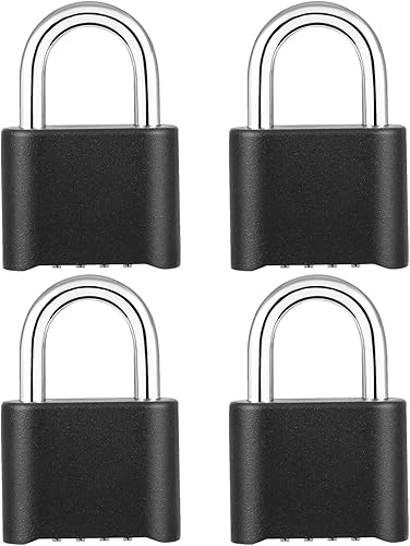 DELSWIN Candado de combinación de alta resistencia  Cerradura de combinación de 4 dígitos con grillete de acero endurecido, cerradura combinada
