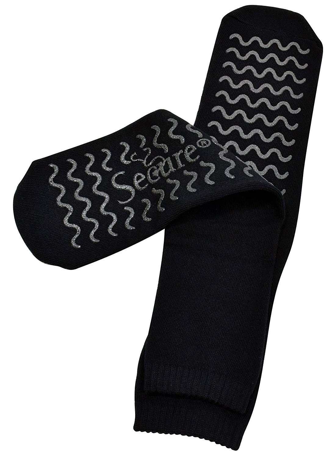 Secure Safety Solutions Ultra Soft Non-Slip Grip Slipper Socks - Fall Injury Prevention Hospital Sock All Around Tread Pattern