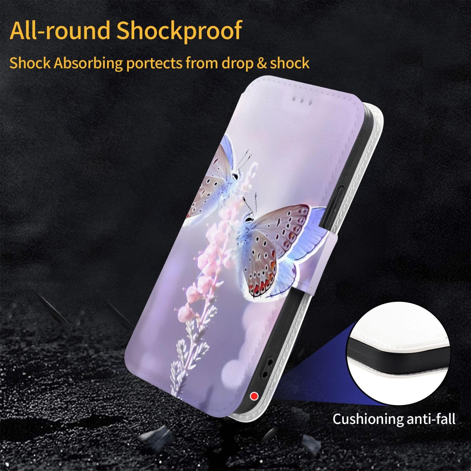 Amazon.co.jp: 折り 蝶 ラベンダー 紫 Iphone 12 ケース