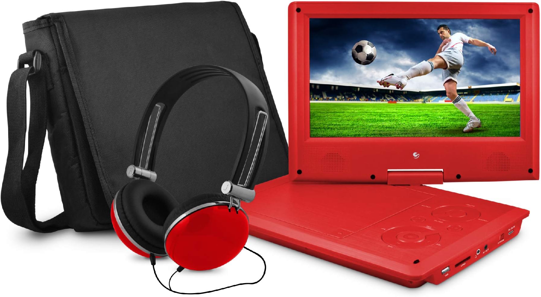Ematic 9" Portable DVD Player with Matching Headphones and Bag - EPD909rd