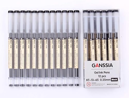 Miniatura 9 de Bolígrafo de tinta de gel de 0.014 in, tinta negra, bolígrafo de tinta de gel extrafina, paquete de 12 unidades