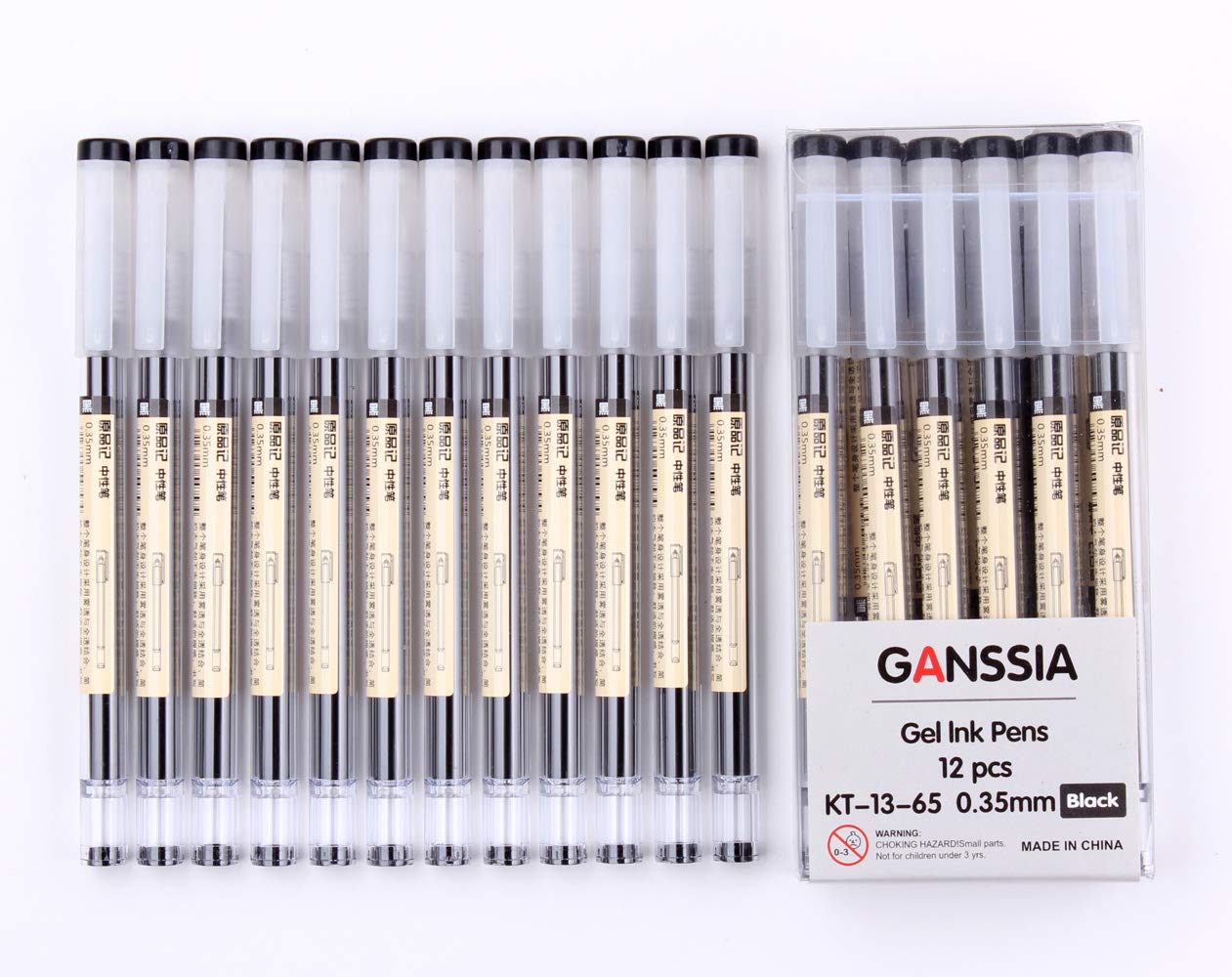 Bolígrafos de tinta de gel de 0,35 mm, tinta negra, extrafina, bolígrafos de tinta de gel, bolígrafos de tinta de gel, para oficina, escuela, suministros de papelería, paquete de 12 unidades