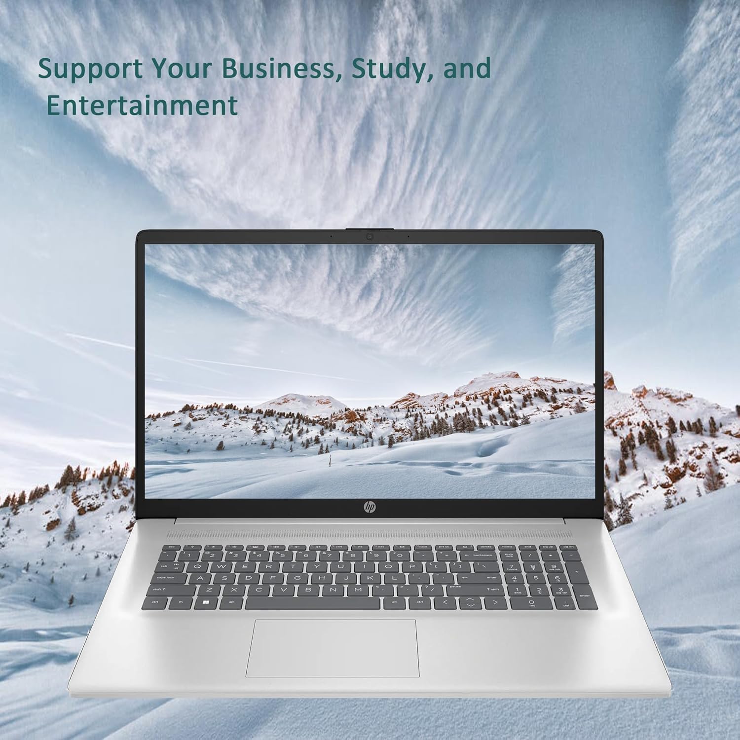 HP 17.3" Laptop, Full HD (1920 * 1080) Display, AMD Ryzen 5 Processor (Beats i7-11370H), 32GB RAM, 1TB SSD, Windows 11 Home, Webcam, Wi-Fi, Bluetooth, Natural Silver, with Accessories