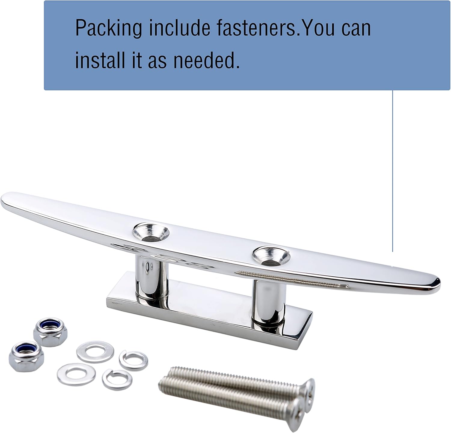 Thorn Boat 316 Stainless Steel Marine Dock Cleat - Heavy-Duty Flat Top Deck Mooring Cleats for Boats, Docks & Piers