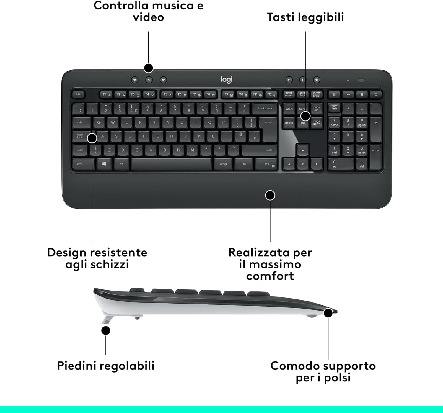 MK540 Advanced Combo Tastiera e Mouse Wireless per Windows - Tastiera gaming - Immagine 6