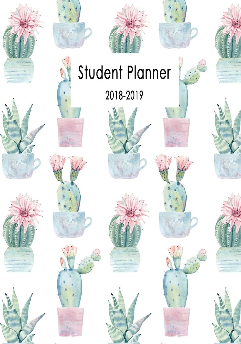 Student Planner 2018-2019: Succulent and Cactus, Daily Weekly and Monthly Academic Calendar Planner, August 2018 - July 2019