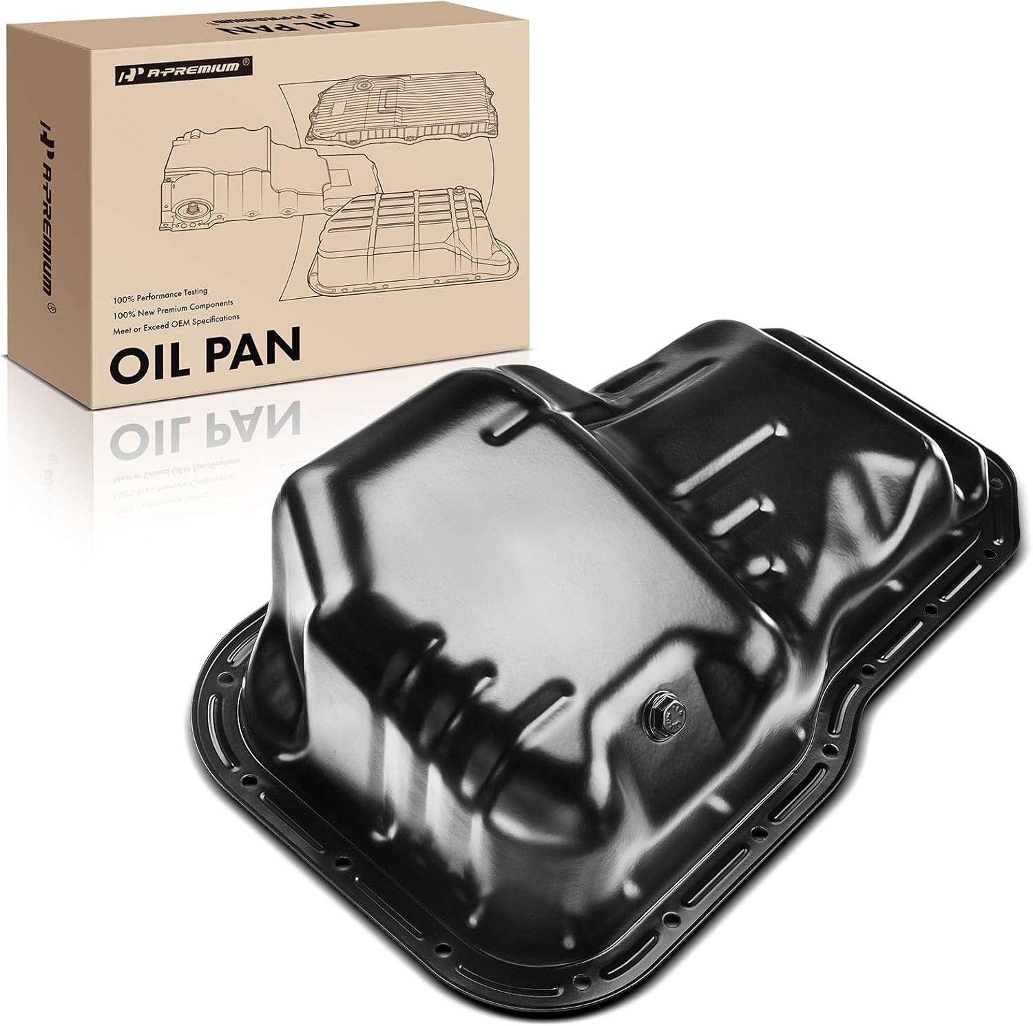 A-Premium Engine Oil Pan Sump with Drain Plug Compatible with Toyota Camry 1992-2001, Solara 1999-2001, 2.2L