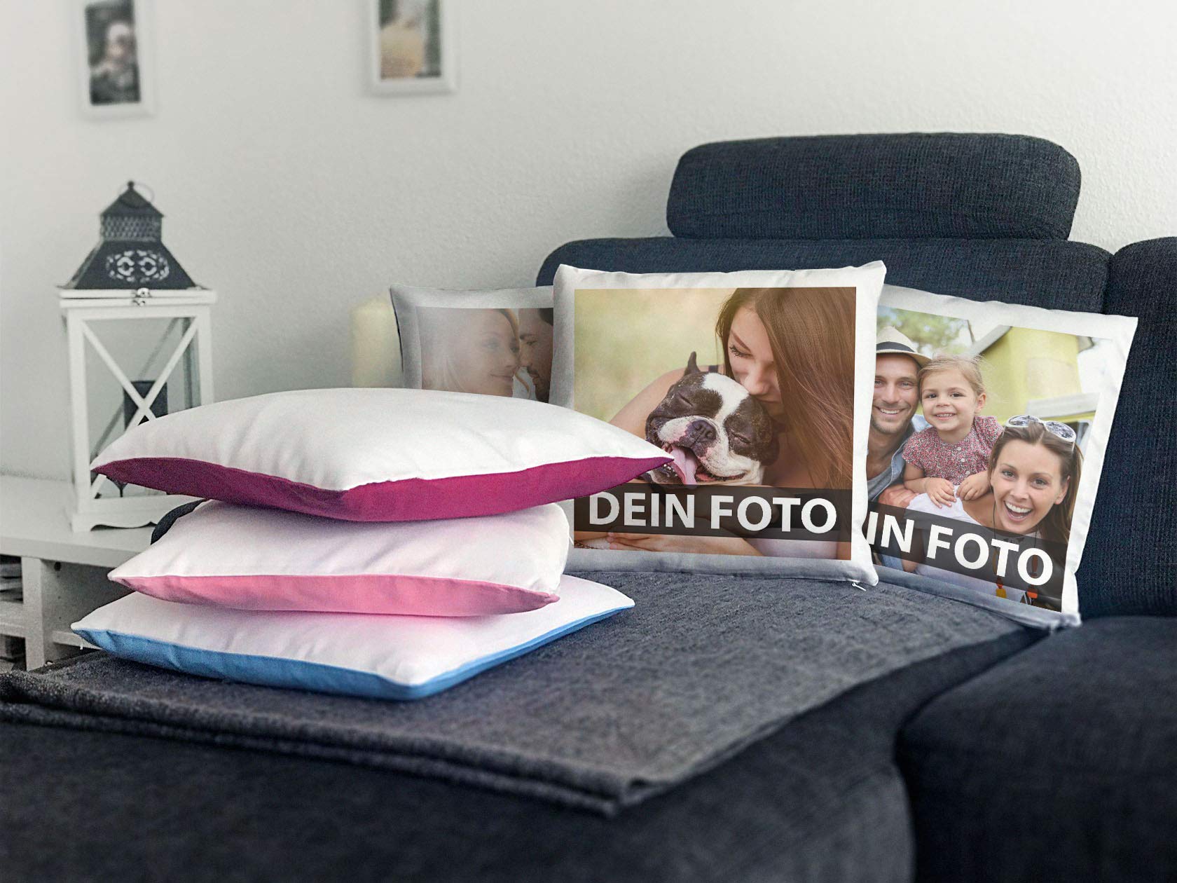 Print Royal Foto-Kissen Selbst gestalten (40 x 40 cm) - mit Foto individuell Bedruckt/aus 100% Polyester/Personalisierte Geschenk-Idee/Kopf-Kissen inkl. Füllung