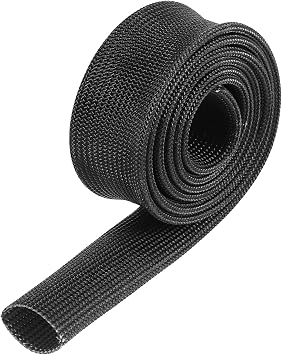 Fiberglass Heat Wire Shield Sleeve Heat High Temp Shield Adjustable Heat Shield 3.2ft 15mm 3/5" Black for Car Wire Protection Auto Replacement Parts