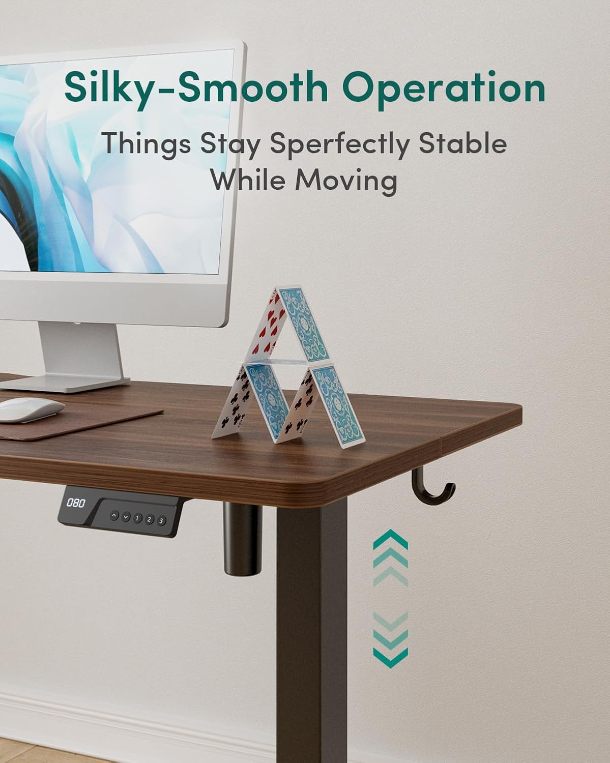 FEZIBO Electric Standing Desk Adjustable Height, 48 x 24 Inch Sit and Stand Desk, Home Office Desk, Ergonomic Workstation Computer Desk, Black Walnut - 5