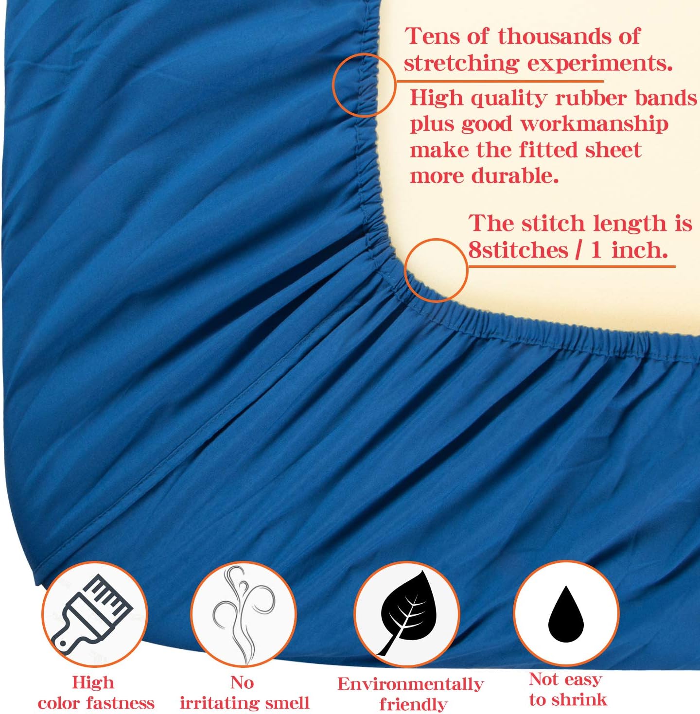 NTBAY 4 Pieces 100% Microfiber King Bed Sheet Set, 1800 Super Soft and Cozy, Wrinkle, Fade, Stain Resistant Fitted Sheet Set (1 Flat Sheet, 1 Fitted Sheet, 2 Pillowcases) with Deep Pocket, Royal Blue