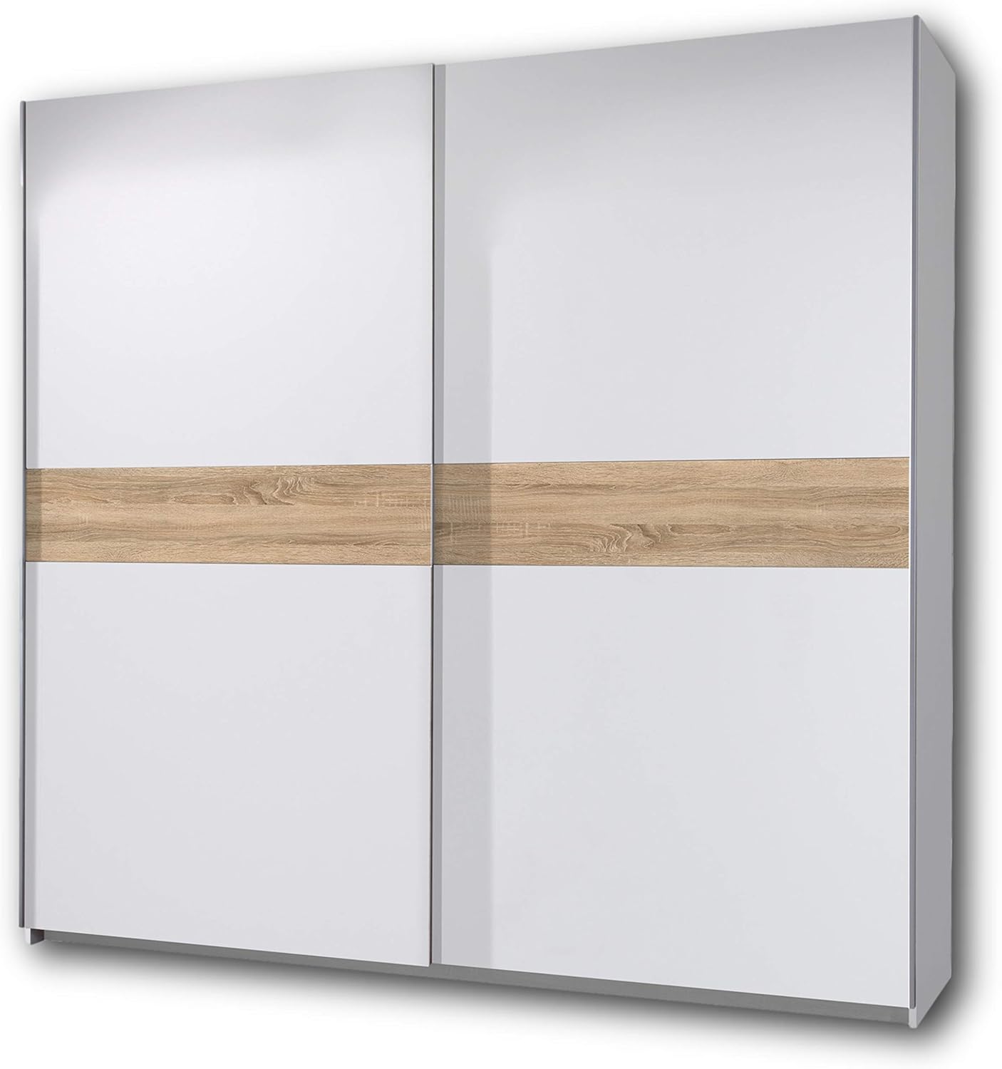 Stella Trading PULS Armadio Scorrevole | Bianco/Rovere Sonoma | 125x195x58 Cm | Molto Spazioso Per Camera Da Letto - Foto 12