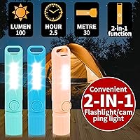 Vista 3 de Paquete de 3 linternas recargables USB C mini linternas LED, combo de linterna de camping, linterna ultraligera con zoom para regalo, camping