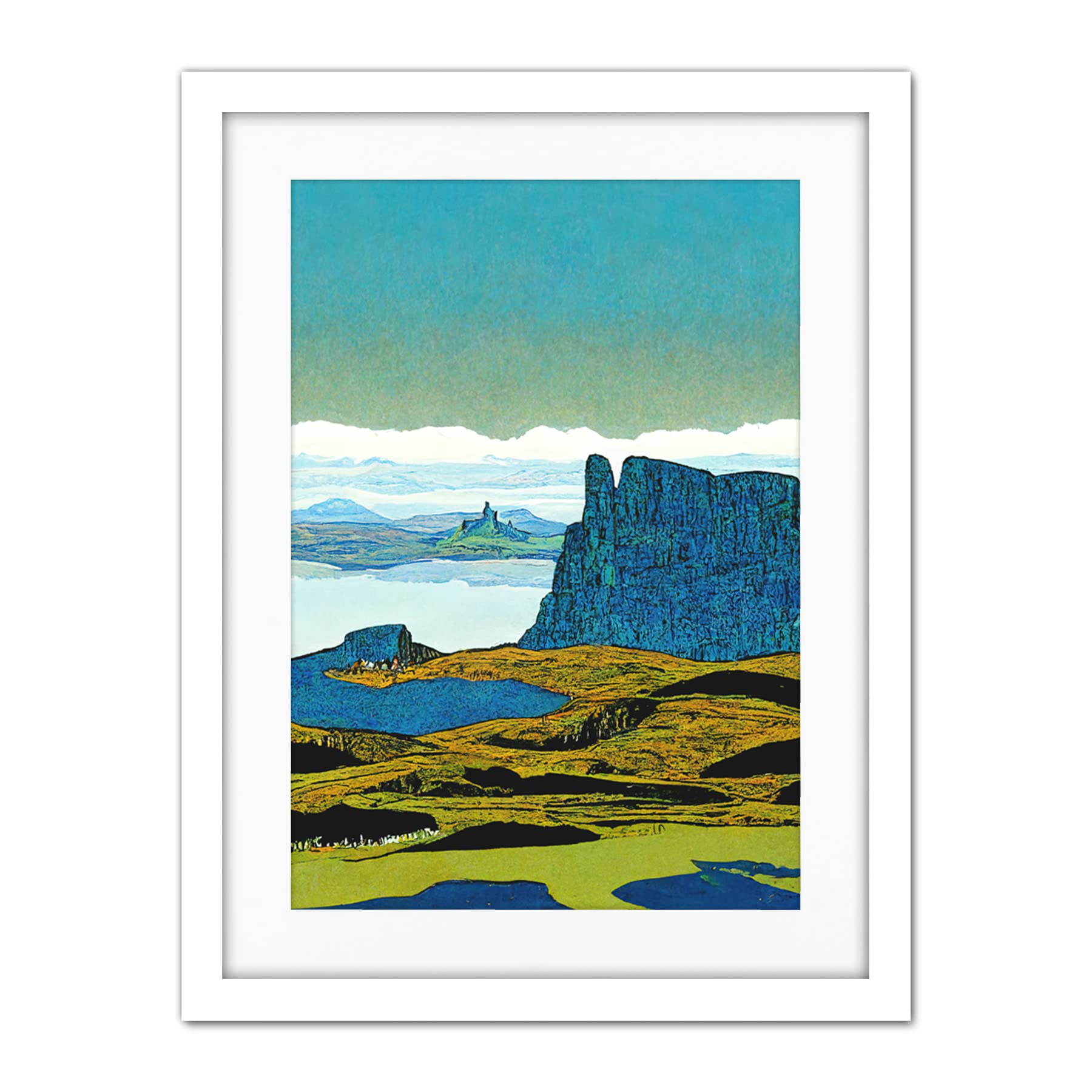 Doppelganger33 LTD The Storr Isle Of Skye Scottish Landscape Artwork Framed Wall Art Print 18X24 Inch
