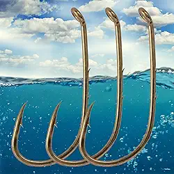 Pacote com 30 anzóis de pesca 3/0 2/0 1/0 para robalo, truta Walleye, peixe-gato, água salgada e água doce