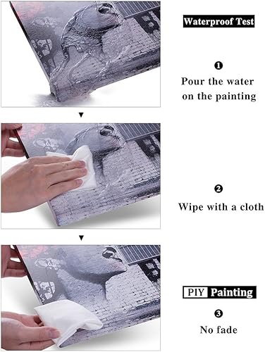 Miniatura 4 de Lienzo decorativo para pared para sala de estar decoración del hogar PIY de la vida es hermosa imagen pinturas al óleo impermeables con impresión