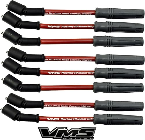 Miniatura 7 de VMS RACING Juego de cables de encendido de bujía de motor de alto rendimiento rojo de 0.402 in 32829 compatible con motores VORTEC Chevy Chevrolet