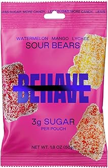 Low Sugar Gummy Candy (Sour Bears 1-Pack) | Keto, Diabetic Friendly, High Fiber, Gluten-Free & Non-GMO