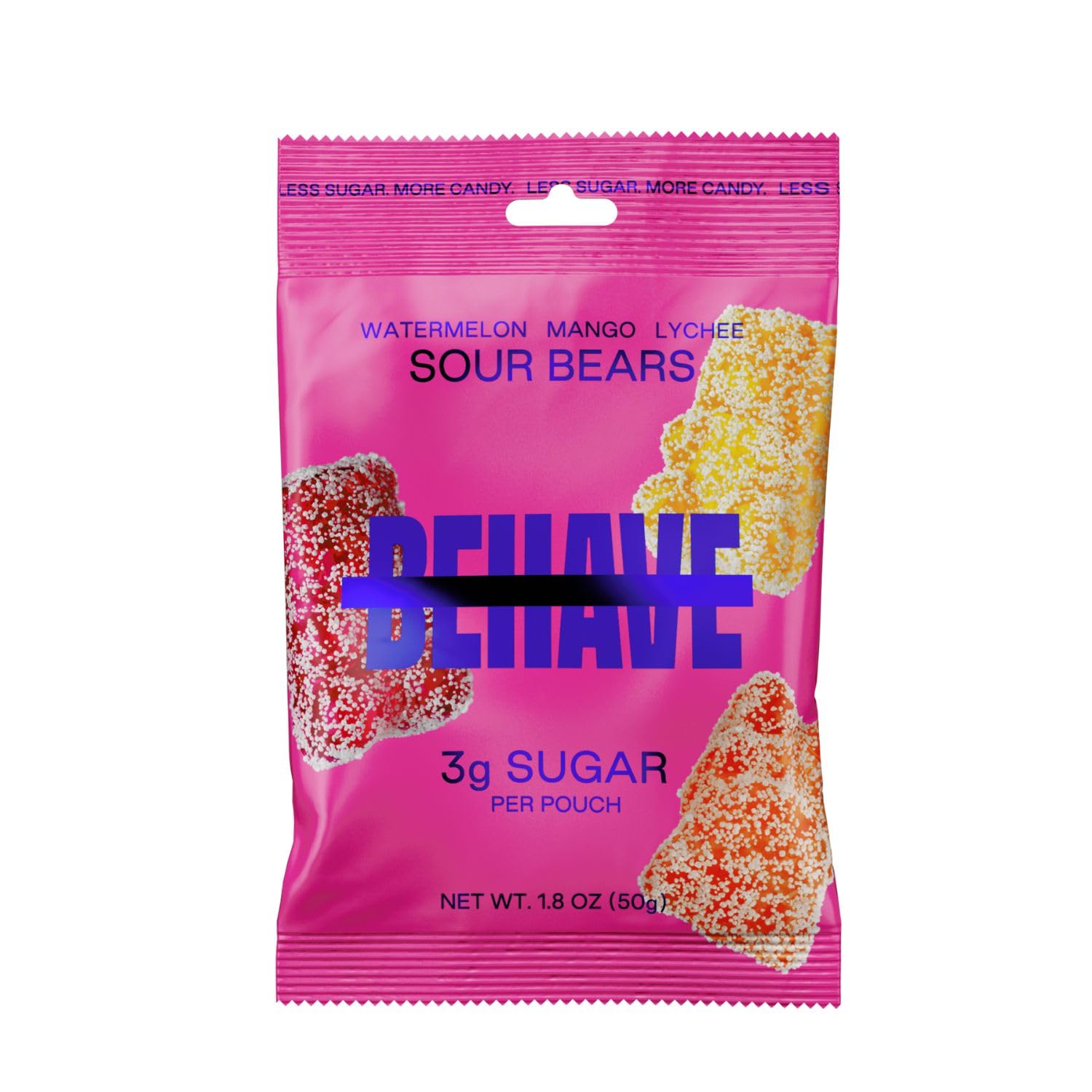 Low Sugar Gummy Candy (Sour Bears 1-Pack) | Keto, Diabetic Friendly, High Fiber, Gluten-Free & Non-GMO