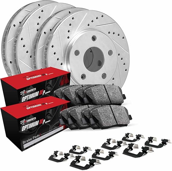R1 Concepts Front Rear Brakes and Rotors Kit Front Rear