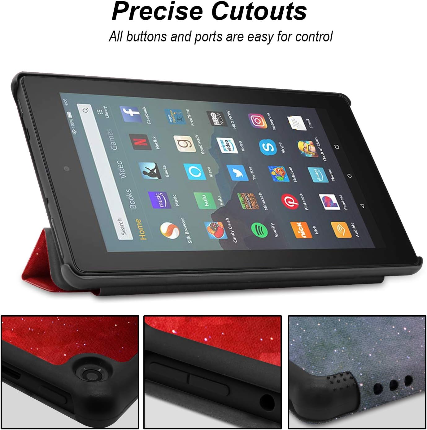 Famavala Shell Case Cover Compatible with All-New Fire 7 Tablet [9th Generation, 2019 Release] (RedGaxy)