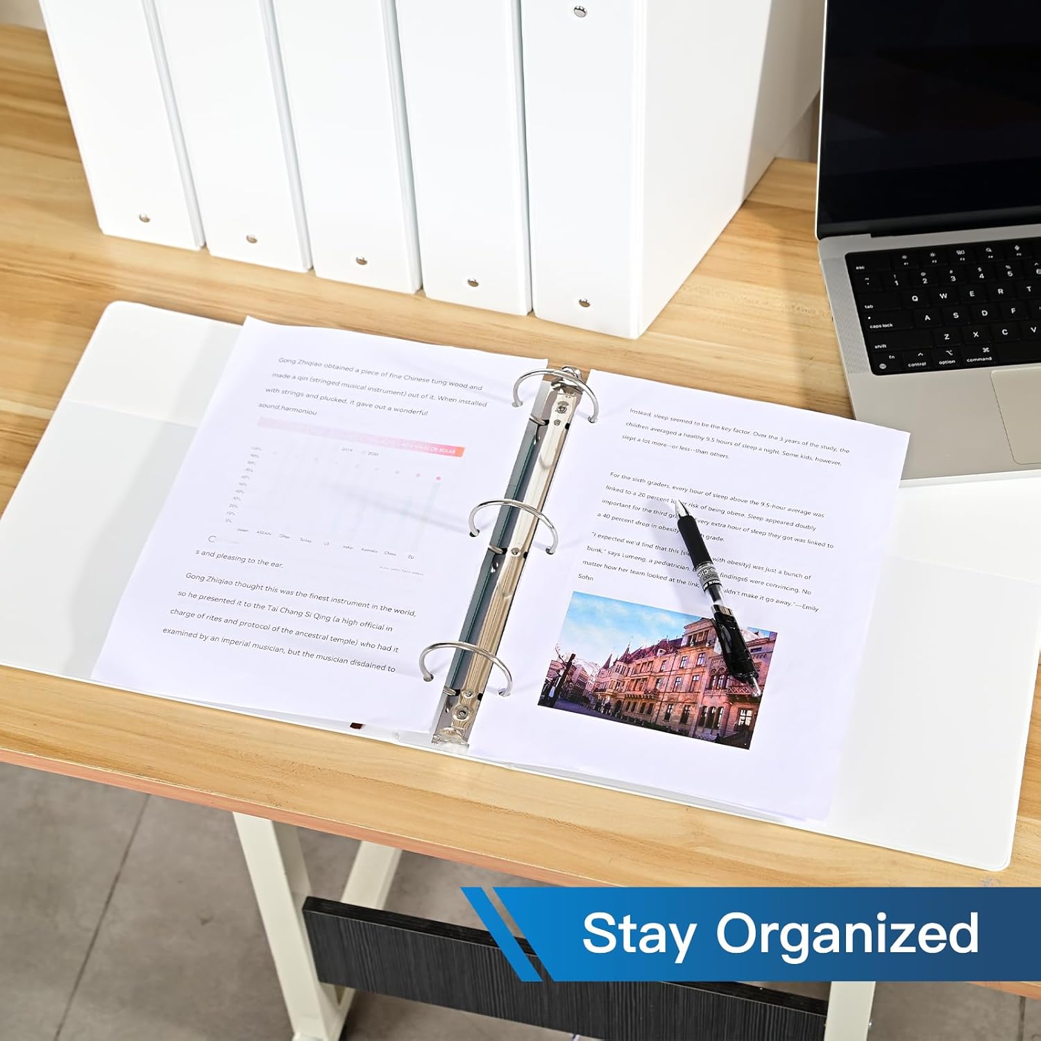 2-inch 3 Ring Binder with 2 Interior Pockets, Heavy Duty 2'' Binders Holds US Letter Size 8.5'' x 11'' Paper - Versatile Binders for Office, Home, and School Use, 6 Pack (White)