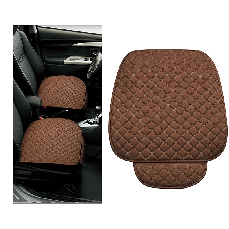 Capa para Banco Dianteiro Automotivo em Tecido de Linho com Bolso e Fixação Ajustável JOKAOOH Café