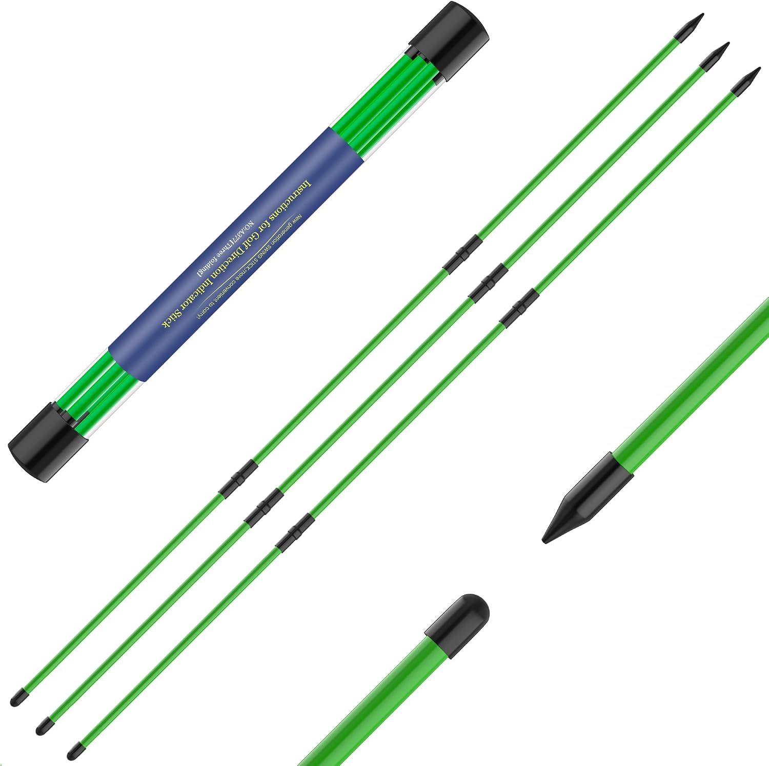 Seticek 2 Pack 48" Golf Alignment Sticks,for Aiming,Putting,Swing