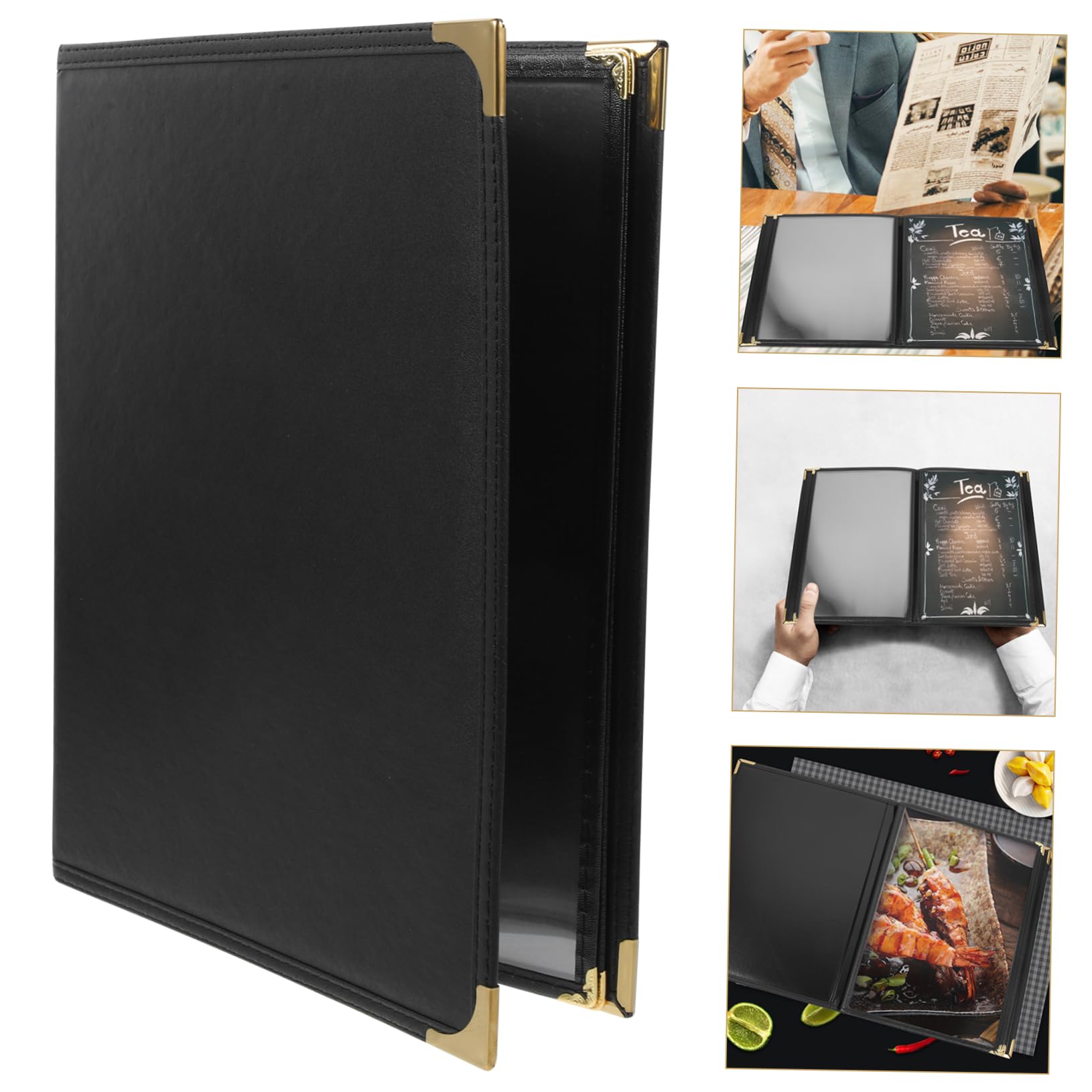 Mikikit 2 Piezas para Menús de Restaurante PVC Resistente al Agua y Aceite Carpeta Organizadora Reutilizable de Páginas para Cafeterías Bares y Funda para de