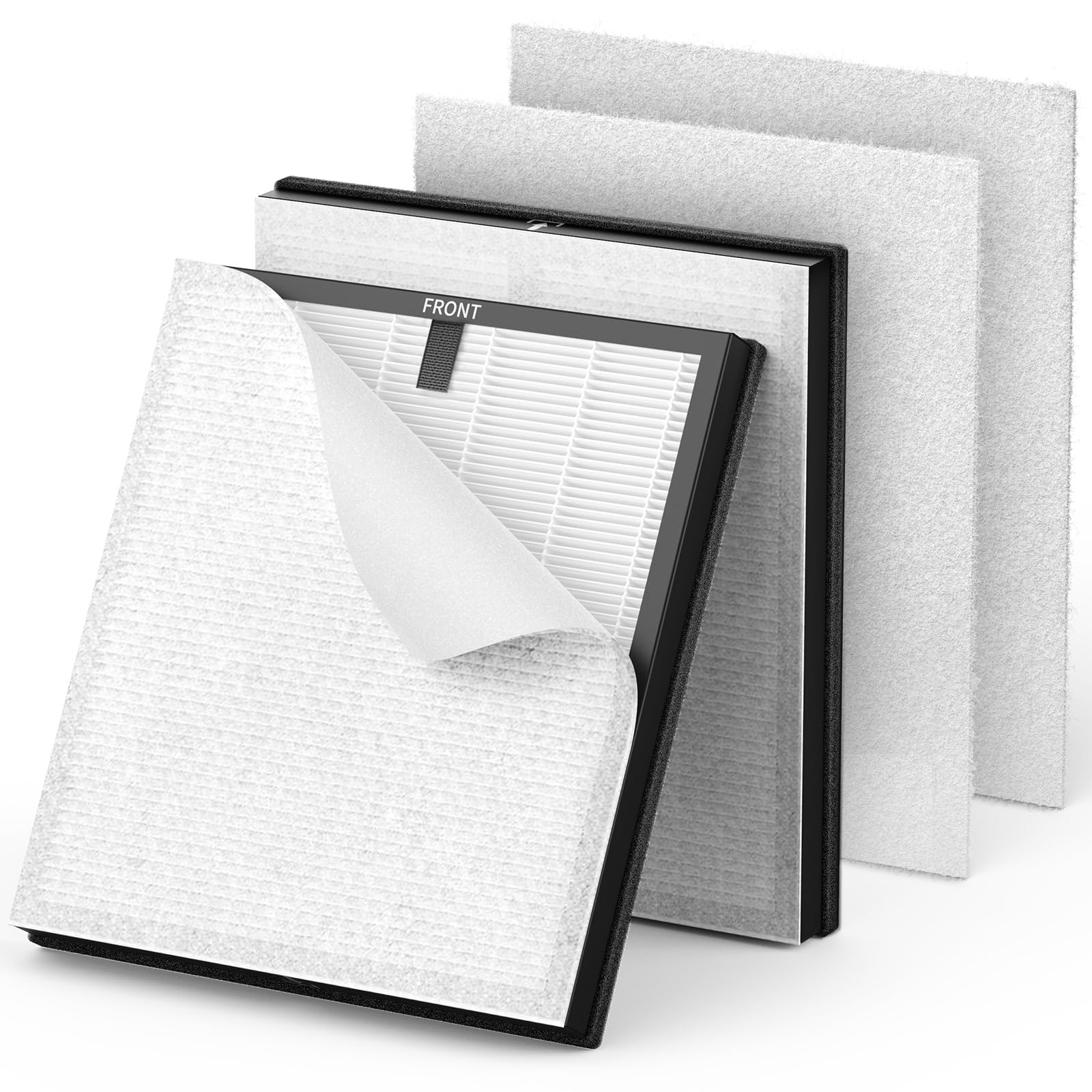 HY4866 Juego de filtros de repuesto compatibles con MORENTO HY4866 purificador de aire 3 en 1 H13 de repuesto, filtro de carbón activo y prefiltro (2 filtros + 4 prefiltros de algodón)