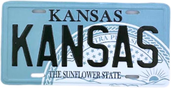 Small Kansas License Plate Magnet, Collectible Souvenir Magnetic Accessory, 3.5 x 1.75