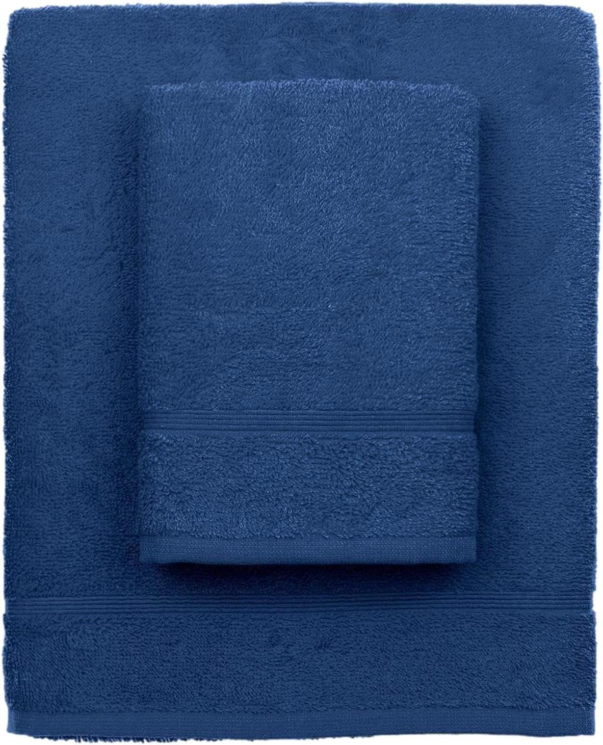 Set Asciugamani SSC Napoli Ufficiali - 2 Pezzi 100% Cotone | Asciugamano Viso E Bidet Per Tifosi