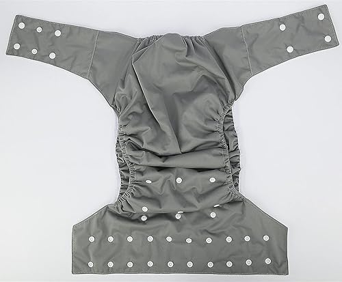 Miniatura 5 de 2 piezas de ropa interior de tela ajustable lavable reutilizable para mujeres y hombres, pañal de tela para adultos, cierre a presión, cintura de 27