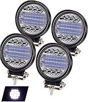 Vista 8 de Ourbest Cápsulas LED de 4.5 pulgadas, combo de inundación de punto de luz redonda todoterreno con anillo de ojo de ángel azul, luz de trabajo, luces