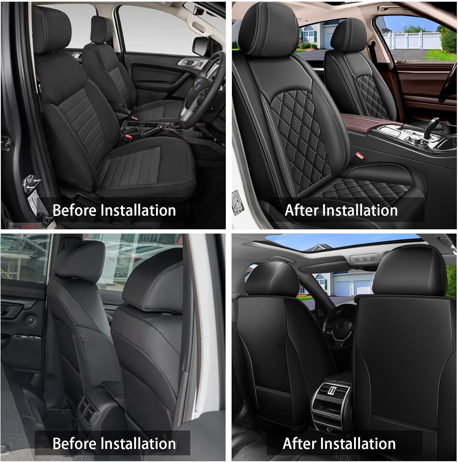 2 Front Seat Cover Fit for Chevrolet Chevy Trax 2024-2025 2026 | Waterproof Faux Leather Car Seat Covers Protector - Easy to Install Automotive Interior Accessories (2 Seats, Black Line)