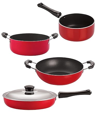 Nirlon nonstick Aluminium Utensils Set of 4 Pieces for Kitchen (FP10_KD12_SP(B)_CS24)