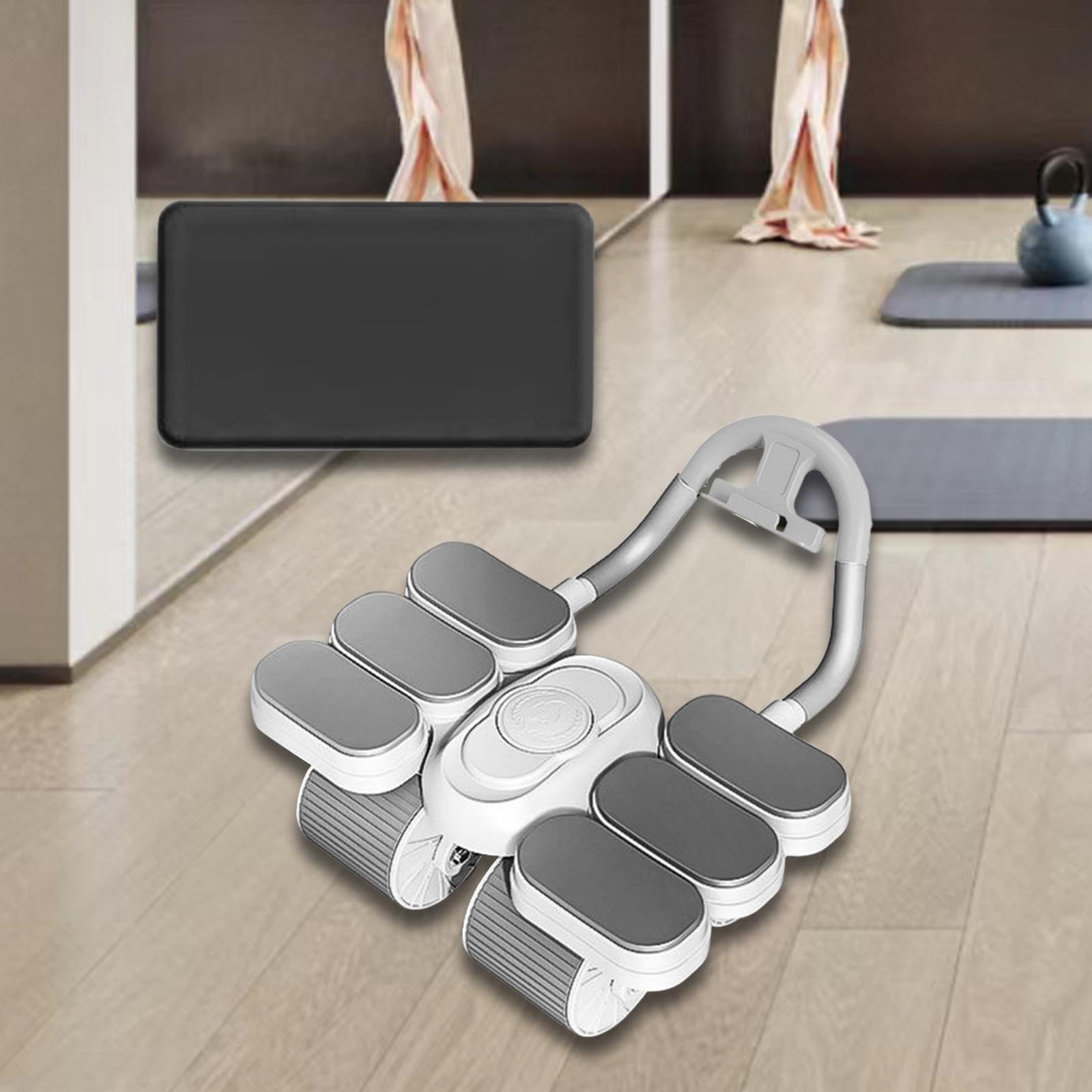 KESOTO Máquina de Abdominales con Rodillo para Ejercicios, Silenciosa, con Ruedas Anchas Y Automático, con Alfombrilla para Rodillas para Gimnasio en