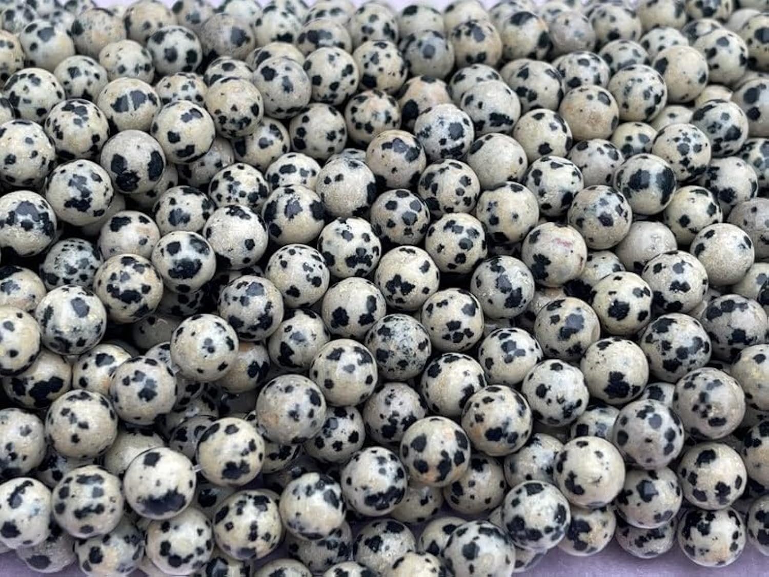 Perles rondes en jaspe dalmatien véritable de 4 mm pour joaillerie fine