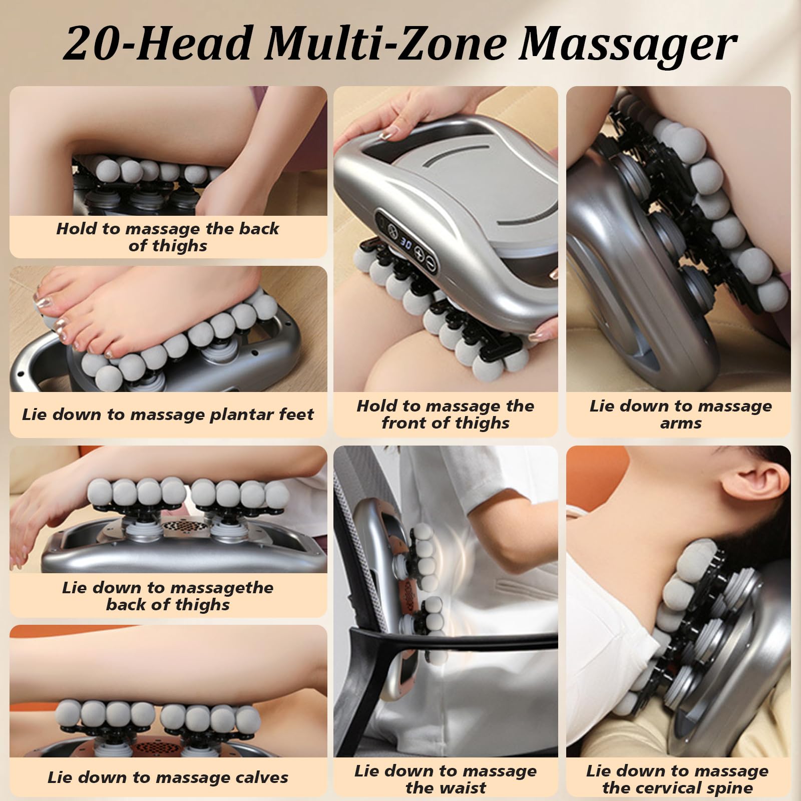 Pistolet de Massage Musculaire, 9 Modes, 9 Vitesses, USB-C