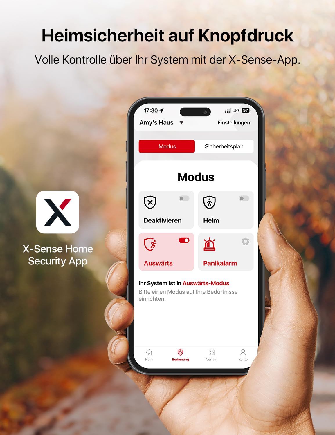 X-Sense Smart Home Sicherheitssystem AS12, Alarmanlage für Tür und Fenster, Codeschloss für die Haustür mit App, funktioniert mit Alexa, Tür- und Fenstersensoren, Bewegungsmeldern, Smart Home Keypad