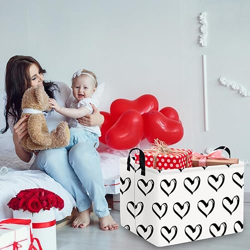 Miniatura 2 de FXOLCSHE - Cesta de regalo para el día de San Valentín vacía, canasta de regalo negra con organizador de asa, cubos para decoración de habitación de