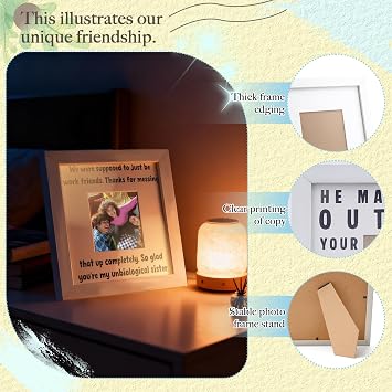 THYGIFTREE Work Bestie Gifts for Women Coworker Friends Going Away Gift for Coworker Sentimental Unbiological Sister Keepsake Picture Frame Birthday Christmas Presents