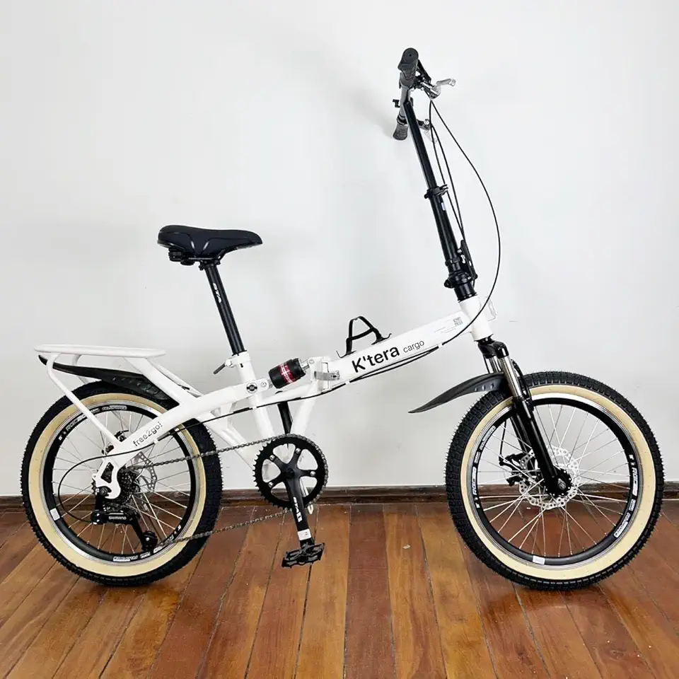Bicicleta Dobrável Aro 20 Com Suspensão e Freio a Disco 7 Velocidades K'Tera Cargo