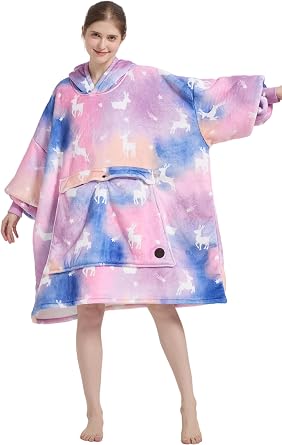 Oversized Hoodie Wearable Blanket Sweatshirt Comfortable Sherpa Lining Warm Blanket Hoodie
