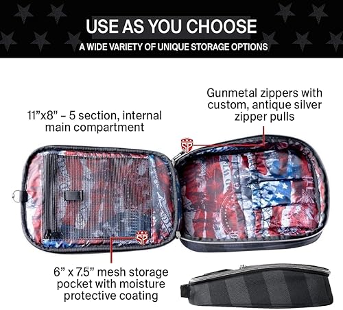 Miniatura 3 de Subtle Patriot Man Kit - Almacenamiento de artículos de tocador colgantes para viajes, kit de limpieza y necesidades de afeitado, resistente al