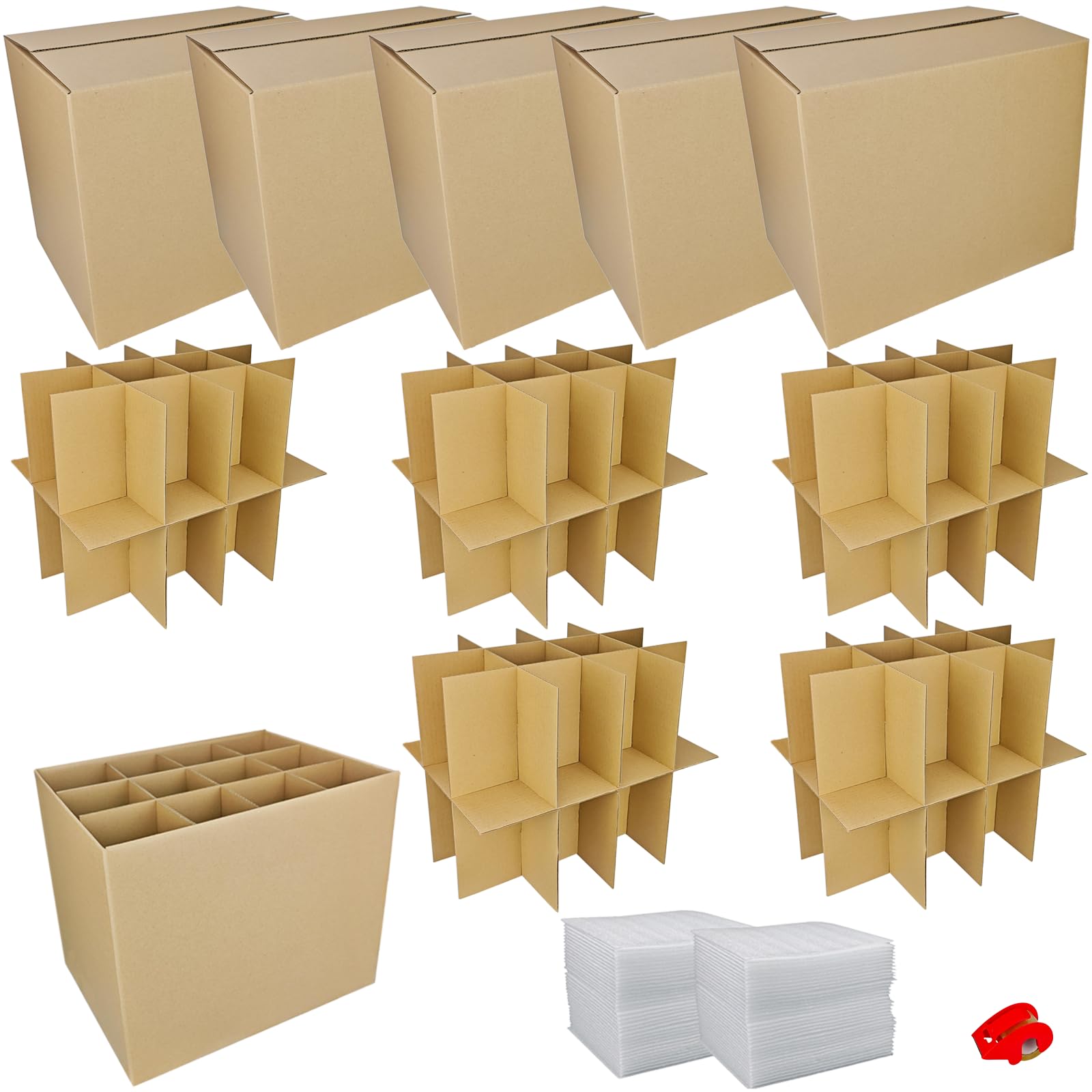 ELSINPAPOX Moving Boxes with Divider Kits